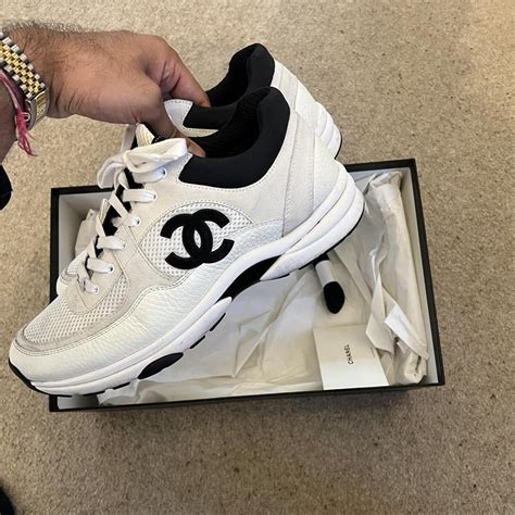 plain white chanel trainers|Chanel runners women.